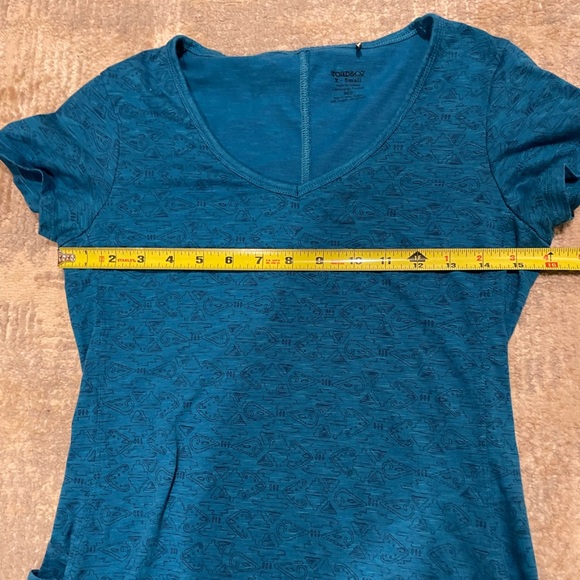 Toad & Co Short Sleeve Marley SS Dress Size XS Teal Blue Stretch Comfort - Picture 7 of 8